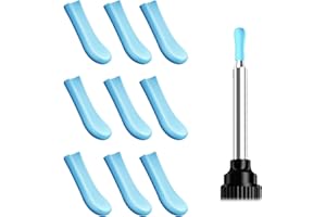 Leogony 9PCS Silicone Ear Spoon Replacement Tips Set, Reusable Ear Wax Camera Accessory with Storage Tube