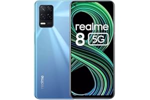 realme 8 5G Smartphone Libre, Procesador Dimensity 700 5G, Pantalla Ultra Smooth de 90Hz, batería masiva de 5000m, cámara con 48MP y modo nocturno, Dual Sim, NFC, 4+64GB, Azul
