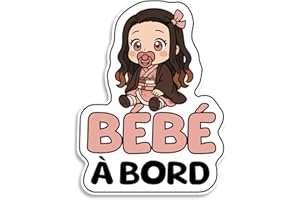 BRATIKI Bebe a bord voiture, Bébé Démone, Sticker bebe a bord Résistants aux UV et Waterproof, Autocollant Bébé a Bord Facile à Appliquer, Autocollant pour Voiture