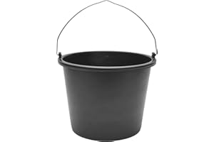 Garronda Baueimer 5 L – robuster Mörteleimer aus recyceltem Kunststoff mit Metallhenkel, stabiler Putzeimer und Maurerkübel für Baustelle, Garten und Haushalt GD-0168