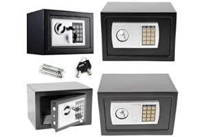 LUCN Mini Möbeltresor Safe Geldschrank Hotelsafe Geldsafe Digital & Schlüssel Kleiner elektronischer Mini Safe Tresor Schranktresor mit Zahlenschloss 4,6 l