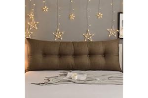 CHENGH Linen Cotton Cushion Headboard Bed Cushion For Headboard And Reading Bedside Cushion Sofa Cushion Long Pillow For Bed Headboard,Brown-120x60x20cm