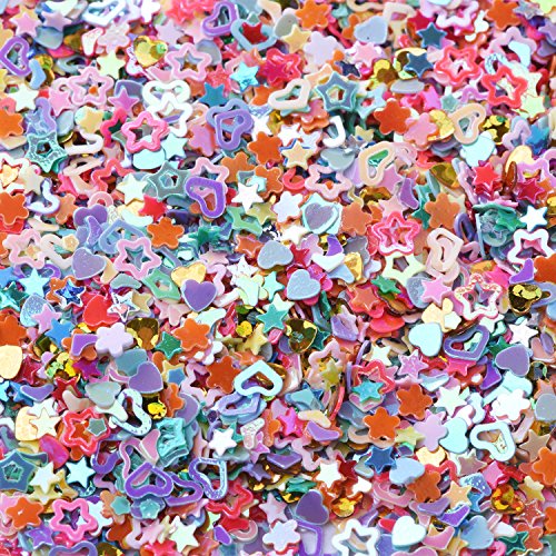 eBoot Multi Formen Glitter Konfetti Bunt Pailletten für DIY Handwerk, Nagelkunst und Dekoration, Mehrfarbig, 100 Gramm - 2