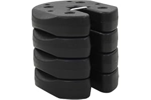 vidaXL Gazebo Weight Plates, Set of 4, Concrete with Plastic Cover, Black, 220x50 mm, Party Tent Accessory, Outdoor Tent Base, Parasol Leg Canopy, Parasol Base