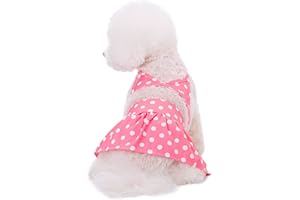 BT BEAR Dog Bikini Pet Swimsuit Flower Doggie Bathing Suit Pet Summer Beach Dress Clothes for Cat Puppy Small Dogs (Medium, Pink polka dots)