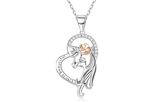 ORAZIO 925 Sterling Silver Unicorn Stethoscope Heart Flower Crystals Butterfly Pendant Necklace for Women Fine Jewelry Gifts for Women/Nurse Medical Worker