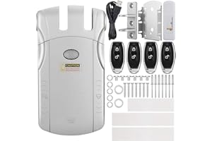 POMYA Remote Control Touch Lock, WAFU Wireless Keyless Electronic Lock Remote Control Touch Locked&Unlock (Silver +USB Bluetooth Adapter)