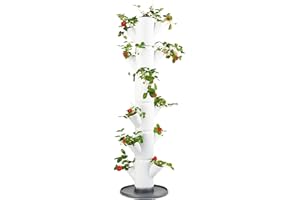 GUSTA GARDEN Sissi Strawberry (Classique, Blanc) - Planteuse/Pot/Tour/Plate-Forme pour Fraises - 112,5 x 31,7 cm - pour Balcon, Jardin et terrasse - Plantation de Fraises et d'herbes