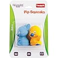 Giggles - Pip Squeaks (Pack Of 2 Piece), Multicolour Animal Squeakers, Stimulates Senses, Natural squeaking sound, 3 months and above, Infant Toys