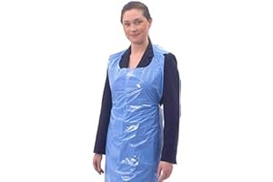 HOT BARGAINS 100 X Plastic Aprons Disposable For adults Blue Size 70 X 120cm, 10Microns (PACK OF 100)