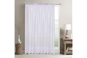Megachest PURE voile Extra WIDE Sheer Plain Voile Curtain Window Panel 7 Drops EXTRA LONG 1 PANEL (voile-snow white, 295X206CM DROP ONE PANEL)