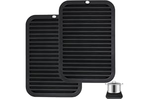 YITOBICI Silikon Untersetzer,Hitzebeständige Matte, 30 x 23 cm Silikon Topfuntersetzer Silikonmatte Hitzebeständig bis 230°C,für Küche, Wohnzimmer,Bad(2 Stück,Schwarz)