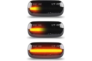 OZ-LAMPE 2Pcs Side Indicator for Audi A3 S3 8P A4 S4 RS4 B6 B7 A6 S6 RS6 C5 C6 A8 D3 TT Mk2 8J Roadster, Amber Dynamic LED Side Repeater, Turn Signal Light with CAN-bus Error Free Non-polarity Smoked