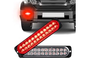 Sidaqi 2PCS 24-LED 72w Montaje en superficie Advertencia de emergencia Peligro intermitente Barra de luz estroboscópica con impermeable para camión de coche 12-24V(rojo)