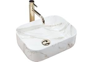 Rea Lavabo da Appoggio Demi Mini Aiax Lavandino bagno Lucido 400 x 305 x 140 mm Ceramica (imitazione pietra)