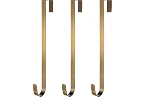 ZHEHAO 3 Pieces Christmas Decor Metal Wreath Hangers Over The Door Light Handy Wreath Hanger Hanging Hook (Antique Bronze Color, 14 Inch)