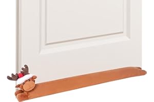 My OLi Under Door Draft Stopper Stuffed Christmas Deer Heavy Duty Door Draft Blocker Noise Dust Wind Stop Soundproof Energy Saver for Indoor Home Children's Room