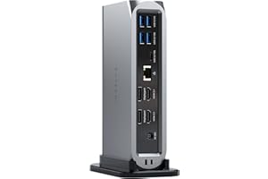 ‎SATECHI SATECHI Wieloportowa Stacja Dokująca Thunderbolt 4, 16 Portów – Ladowanie 96W, Do 4 Ekranów 4K/60Hz, Port USB-C 10Gbps, 5 Portów USB-A, Gniazdo Czytnika Kart Micro/Sd UHS-II, Audio Jack, Ethernet