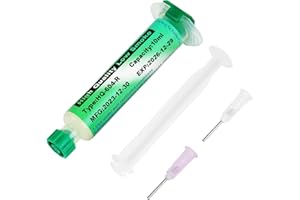 Flintronic Strumień lutowniczy, 10 ml, bezołowiowa strzykawka do lutowania z 2 igłami i 1 popychaczem, bez czyszczenia strumienia lutowniczego, strumień strumienia lutowniczego, przeszłości do BGA,