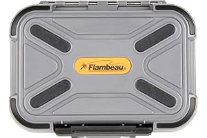 Flambeau Outdoors 2926CR Blue Ribbon Waterproof Fly Box, Medium 8 Compartment Fly Fishing Organizer with Foam, Gray/Black
