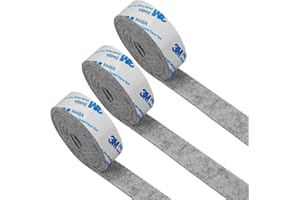 SIOPPKIK Filzgleiter Selbstklebend, 3 Rollen Selbstklebendes Filz für Möbel (100cm * 2cm) Schneiden Sie Jede Form, Stark Klebendes Gleitmatten Band, für Stühle, Bodenschutz, Grau