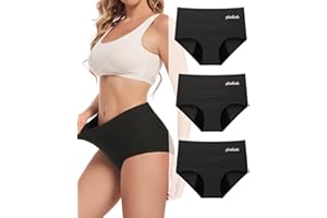 Gladbecke Period Pants for Women 60ML Heavy Flow Absorbency High Waist Leakproof Menstrual Underwear Soft Breathable Postpartum Knickers Pack of 3 Multicolour
