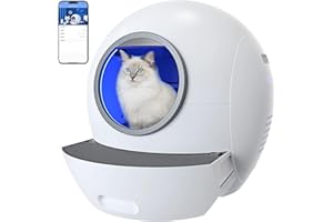 [Updated] ELS PET WiFi Selbstreinigende Katzentoilette, Automatisches Katzenklo mit APP Kontrol/Max Kapazität/LED Alert Licht, Katzenklo Selbstreinigend für Ihre Katzen - Weiß