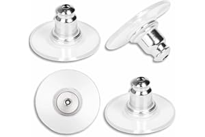 XWYDZ 100 Pcs Plastic Earring Backs, Earring Back - Non-Slip Safety Backs for Hook, Stud, Hoop, Transparent Secure Clutch, DIY Jewelry Accessories Bulk Replacement