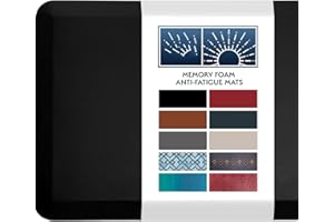 CECILIEC Küchenmatte, gepolstert, rutschfest, saugfähig, Anti-Ermüdungs-Stehmatte für Küchenboden, Stehpult, Büro und Garage (Schwarz, 50 x 99 cm)