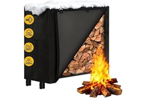 AMAGABELI GARDEN & HOME Amagabeli 1.2m Firewood Rack with Cover - Compact Log Store for Small Gardens, Heavy-Duty Steel & Waterproof 600D Oxford​