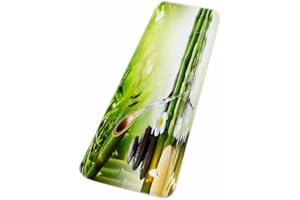 A.Monamour Yoga Zen Idée De Méditation Bambou Vert Paysage Naturel Eco-Friendly Imprimer Flanelle Antidérapant Tapis De Bain Tapis Tapis De Sol pour Chambre 40X60cm / 16 "X24