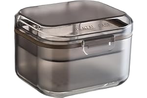 GZQINGYONG 1 PC Tres Pisos Caja Ferula Dental de Dentaduras Postizas Portátil,Estuche para Guardar la Dentadura con Cesta de Enjuague Extraíble,Caja de Baño Funda Aparato Dental Caja Ortodoncia,Retenedor Dental