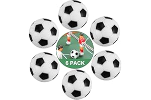 ZAWTR Kickerbälle 32 mm, 6 Stück Tischfußball Bälle Klein Mini Tischkicker Fußball Ball, Kicker Bälle aus ABS Kunststoff ideal für Kinder und Erwachsene Tischfussballbälle Spiel (Schwarz und Weiß)