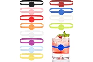 AIBAOBAO 24 Stück Glasmarkierer, Silikon-Glasmarker, Weinglas-Marker, wiederverwendbare gemischte Farbe Cup Charm Weinglas Ring, Buntes Glasmarker Silikon Für Weingläser Der Gäste Zu Unterscheiden