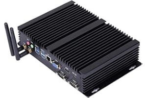 HUNSN Fanless Industrial PC, Mini Computer, I5 4200U 4250U 4258U 4278U, Windows 11 / Linux Ubuntu, IM03, AC WiFi, BT, VGA, HDMI, LAN, 2 x COM RS232, 2 x USB2.0, 4 x USB3.0, 16G RAM, 128G SSD