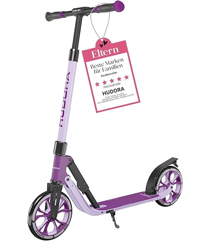 HUDORA Scooter Start 200 Violet - Trottinette Robuste Aluminium Réglable Et Pliable Jusqu'à 100kg Pour Enfants Et Adultes
