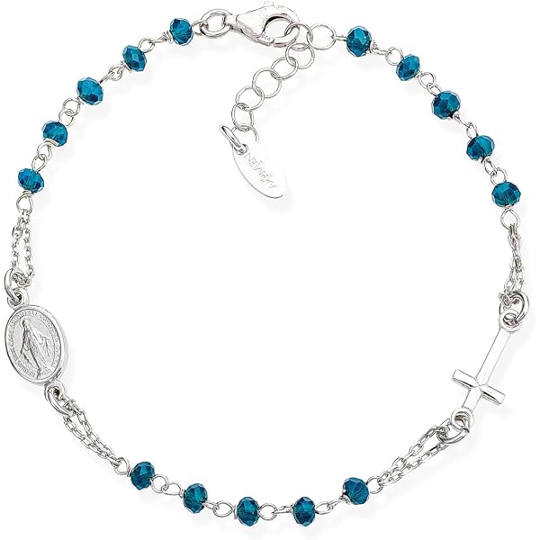 Amen Bracciale Donna Collezione Sacro In Argento 925 Con Cristalli Grigi Cangianti E Finitura Rodio, 16+3 Cm