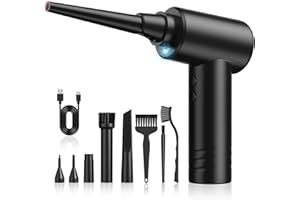 ANRUZON Motore senza spazzole 150000 Giri/Min MAX, 7600mAh Elettrico Rimuovi Polvere Aria Compressa Senza Fili & Bomboletta Aria Compressa, 3-Gear, Aria Compressa Spray per PC, Tastiera, Auto