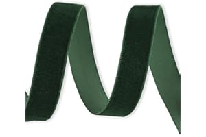 HABERCRAFTS 9mm Velvet Elastic Ribbon Flat Stretchy Cord Flat Elastic Velour Tape Sewing Band Trimming for Skirts Trousers Waistbands Headband Masks Clothing Arts & Crafts (9mm - Green - 3 Meters)