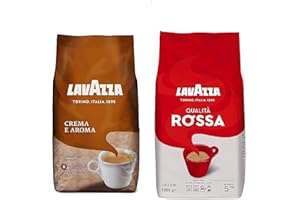 LONDON LUXURY Lavazza 1 x Crema E Aroma 1 kg & Lavazza Qualita Rossa Coffee Beans 1 kg,