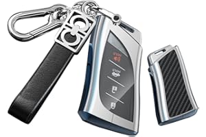 HIBEYO Smart etui na kluczyki samochodowe pasuje do Lexus Cover etui ochronne etui na klucze Cover do Lexus is ES GX NX RX LX LC LS RC UX US GS LS350 LS500 LS500H z hakiem na klucz, srebrny