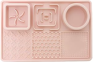 Peticularz® Tapis anti-fuite en silicone rose rouge avec ventouses pour chiens et chats - Tapis de nourriture pour chat et friandises pour chien