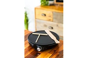 MARCO PAUL INTERIORS Marco Paul ® Electric Pancake & Crepe Maker 12" Non-Stick Hot Plate Non Stick Pan Electric Pan Pancake Machine Electric Crepe Maker Raised Edges for Reduced Wastage Electric Hot Plate Food Plate