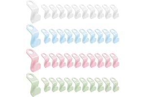 Mualady 40 Pcs Clothes Hanger Connector Hooks, Space Saving Hangers, Coat Hangers Space Saving, Wardrobe Wizard Hooks, Coat Hanger Hooks for Wardrobe Storage