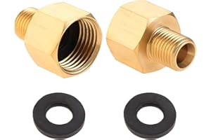 Aupoko 2 Stück Gasflaschen Adapter 1/2 Zoll IG x 1/4 Zoll AG Gas Adapter aus Kupfer, Gasadapter 1/2 Rechts auf 1/4 Links, Gasanschluss Adapter für Gaskocher Gasherd Campingkocher