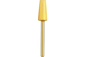 JCMaster Punta per Fresa Unghie Carburo di Tungsteno per la Rimozione di Unghie Acriliche Gel Cuticole e Unghie extra Spesse Misura Universale Progettate per Principianti Grana Medium Color Oro