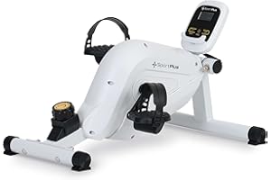 SportPlus, Cyclette per la casa e l'ufficio, Mini Cyclette con freno magnetico e 8 livelli di resistenza, con computer di allenamento, pedali extra larghi