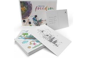 ‎METAFOX metaFox Blanko Postkarten A6-50 Postkarten zum Selbstgestalten/Handlettering Papier