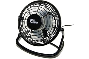 Ex-Pro Mini 4 Inch Ultra Quiet Desktop Cooling USB Fan with Tilting Design, Perfect for Home and Office Use, Simple Plug and Play - Black