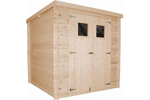 TIMBELA Gartenhaus Holz - Geräteschuppen Holz - Gerätehaus mit Boden Imprägnierte B204xL204xH202 cm/ 3.53 m2 - Fahrrad Schuppen - Gartenhäuser & aufbewahrung Wasserfestes Dach M309+M309G